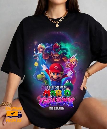 Discover Super Mario Galaxy Movie T-Shirt, Nintendo Space Adventure Gamer Unisex Tee, Comfort Color Mario Space Shirt, Mario Fan Apparel