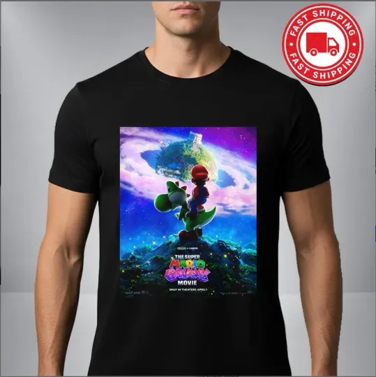 Discover Super Mario Galaxy Movie 2026 April 1 Theaters Unisex T-Shirt Nintendo Tee