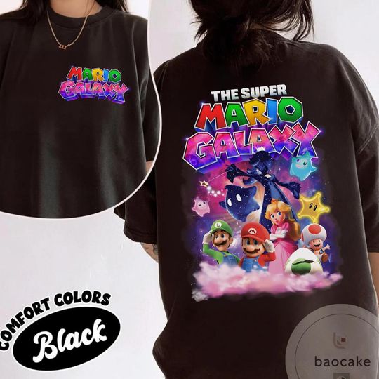 Discover Nintendo Super Mario Galaxy Movie T-shirt, , Peach Yoshi Oswer Luigi Tee , Mario Since 85 for Gamer, Universal Studios Super Mario Tee