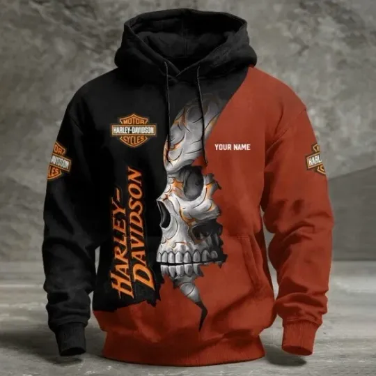 Discover Haarleyy Davidson Skull Hoodie 3D All Over Prints Size S-5XL