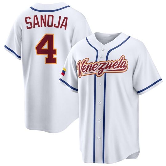 Discover Javier Sanoja White Baseball Jersey,Venezuela 2026 World Baseball Classic,Men's/Youth size Limited Stitched Shirt