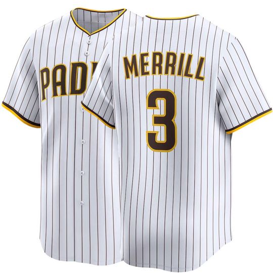 Discover Custom  San Diego Baseball Jersey #3 Jackson Merrill,  ,Men's/Youth White 2026
