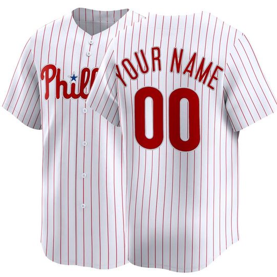 Discover Custom Philadelphia  Baseball Jersey #00 Pick-A-Player,Men's/Youth White 2026