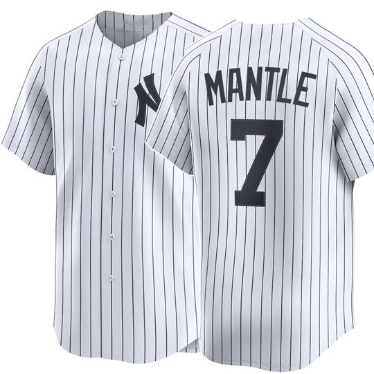Discover Custom  New York   Baseball Jersey #7 Mickey Mantle,Men's/Youth White 2026