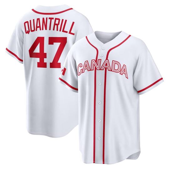 Discover Canada  Baseball Jersey#47  Cal Quantrill,Men's/Youth White 2026 World Baseball Classic