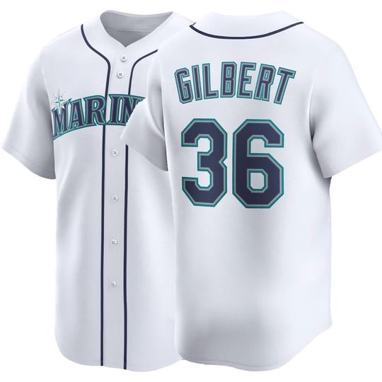 Discover Custom  Seattle  Baseball Jersey #36  Logan Gilbert ,Men's/Youth White 2026