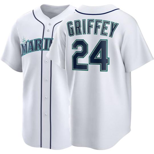Discover Custom  Seattle  Baseball Jersey # 24 Ken Griffey Jr. ,Men's/Youth White 2026