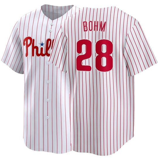Discover Custom  Philadelphia  Baseball Jersey # 28  Alec Bohm ,Men's/Youth White 2026