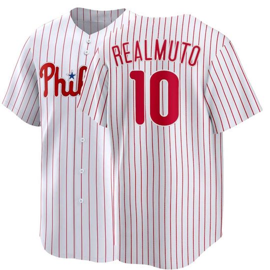 Discover Custom  Philadelphia  Baseball Jersey # 10 JT Realmuto ,Men's/Youth White 2026