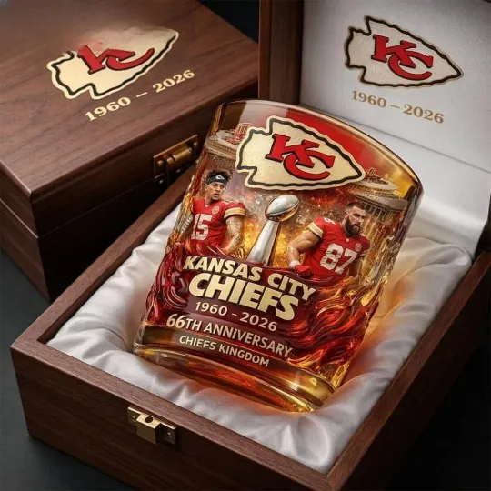Chiefs Travis Kelce 66Th Anniversary Whiskey Glass