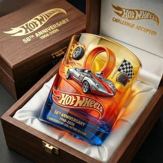 Discover Hot Wheels 58Th Anniversary Limited Edition Commemorative Whiskey Glass