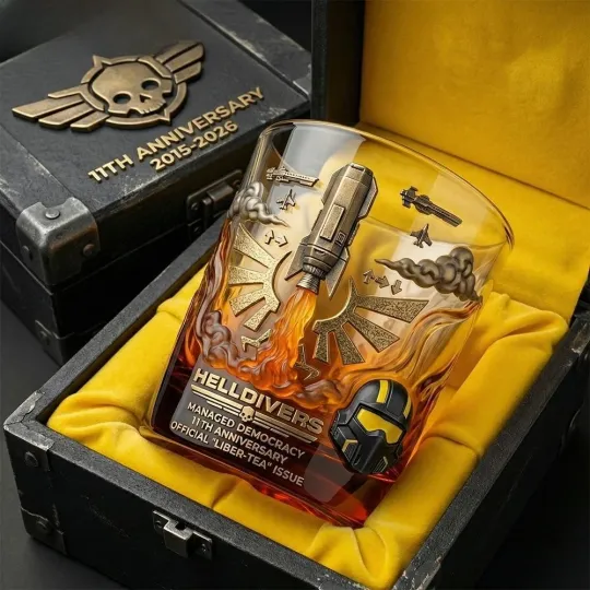 Discover Helldivers 11Th Anniversary Managed Democracy Whiskey Glass