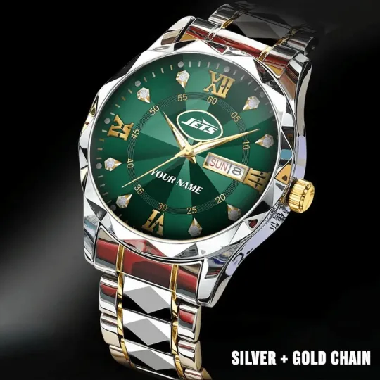 Discover Personalized New York Football Jetss Team Men Alloy Luxury Quartz Watch Gift