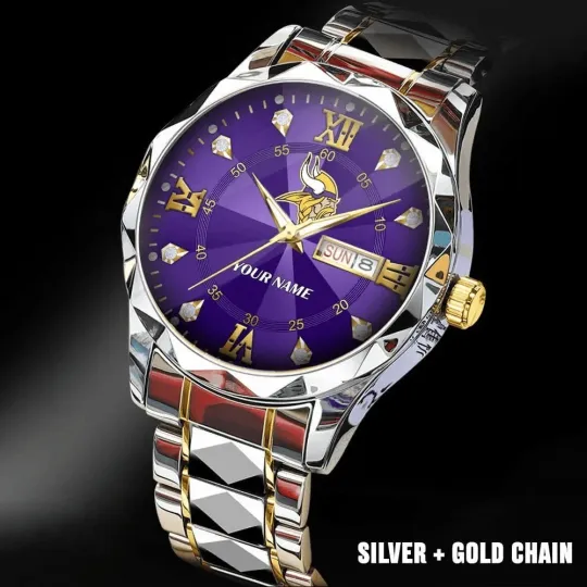 Discover Personalized Minnesota Football Vikingss Team Men Alloy Luxury Quartz Watch Gift