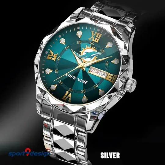 Discover Personalized Miami Football Dolphinss Team Men Alloy Luxury Quartz Watch Gift