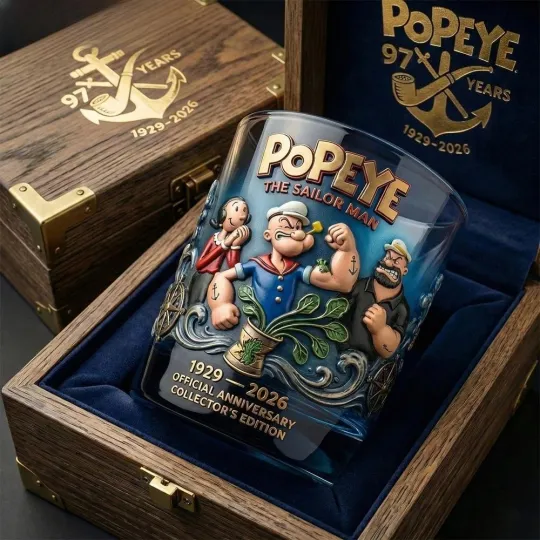 Discover Popeye The Sailor Man 97Th Anniversary Official Anniversary Whiskey Glass
