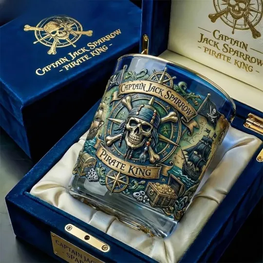 Discover Captain Jack Sparrow Pirate King Whiskey Glass Edition
