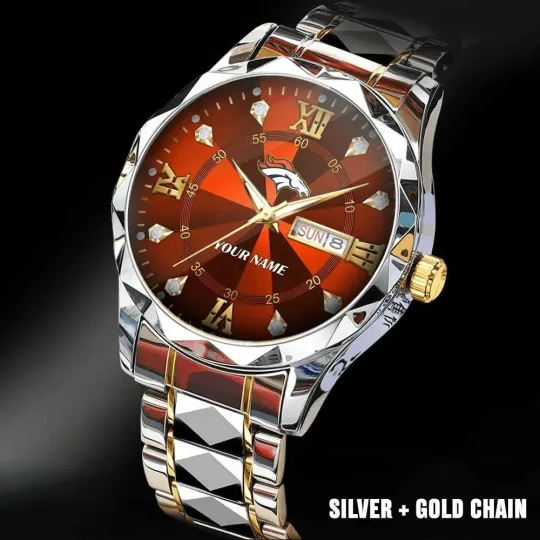 Discover Personalized Denver Football Broncoss Team Men Alloy Luxury Quartz Watch Gift