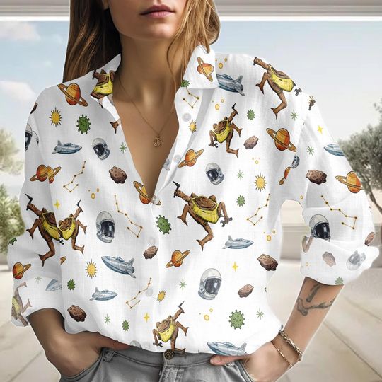 Discover Project Hail Mary Rocky Blouse Shirt, Retro Bookish Women Casual Shirt, Andy Weir Fan Gift, Booklist Lover Shirt, Space Sci Fi Gift