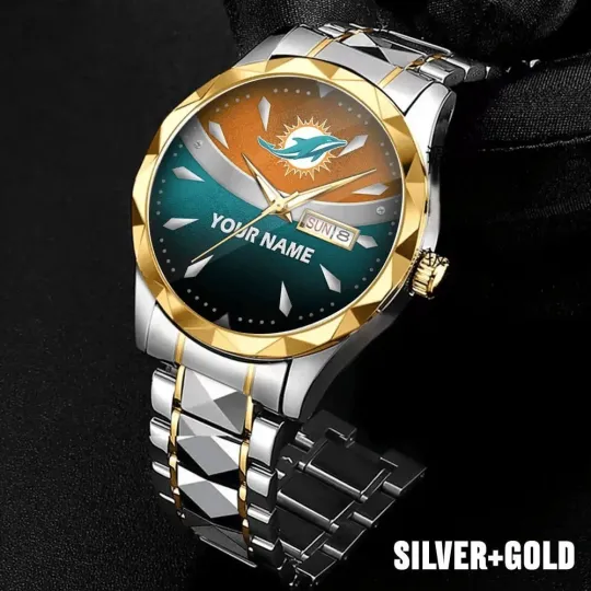 Discover Personalized Miami Football Dolphinss Team Men Alloy Luxury Quartz Watch Gift