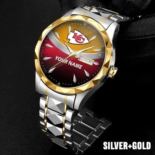 Discover Personalized Kansas City Football Chiefss Team Men Alloy Luxury Quartz Watch