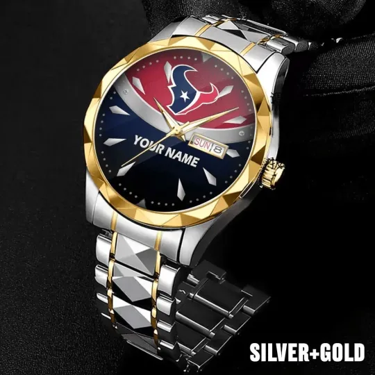 Discover Personalized Houston Football Texanss Team Men Alloy Luxury Quartz Watch Gift