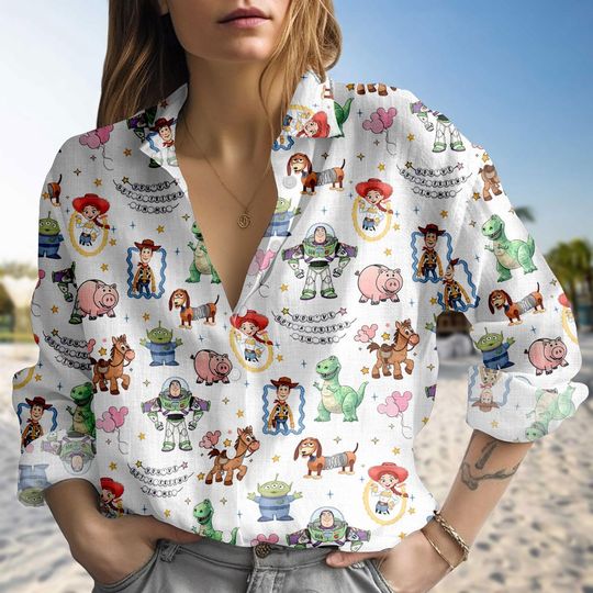 Discover Disney Toy Story You've Got A Friend In Me Casual Shirt, Toy Story Characters Blouse Shirt, Disneyland Trip Shirt, Coquette Bow Shirt