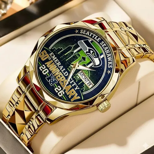 Discover Personalized Seattle Football Seahawkss Team Men Alloy Luxury Quartz Watch Gift