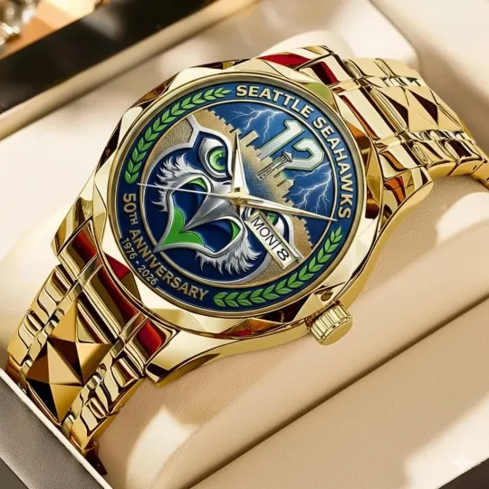 Discover Personalized Seattle Football Seahawkss Team Men Alloy Luxury Quartz Watch Gift