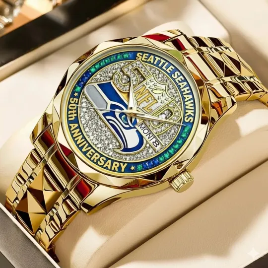 Discover Personalized Seattle Football Seahawkss Team Men Alloy Luxury Quartz Watch Gift