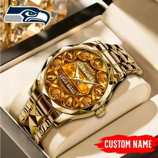 Discover Personalized Seattle Football Seahawkss Team Men Alloy Luxury Quartz Watch Gift