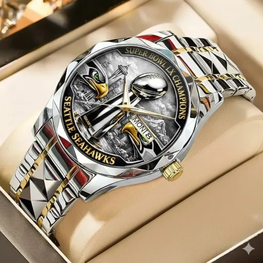 Discover Personalized Seattle Football Seahawkss Team Men Alloy Luxury Quartz Watch Gift
