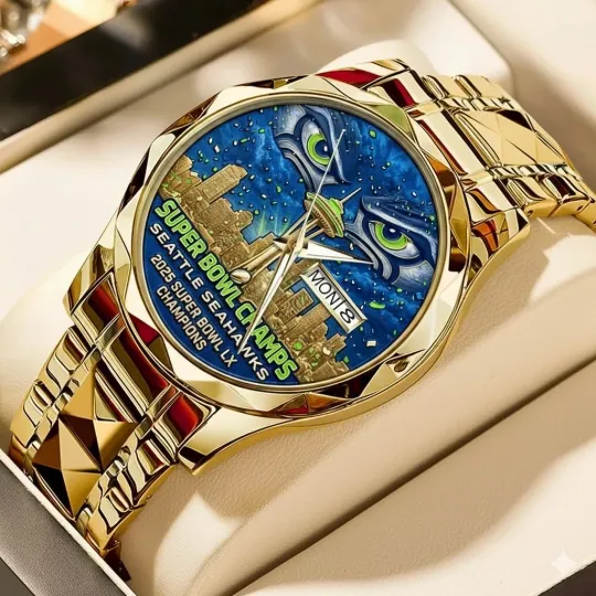 Discover Personalized Seattle Football Seahawkss Team Men Alloy Luxury Quartz Watch Gift
