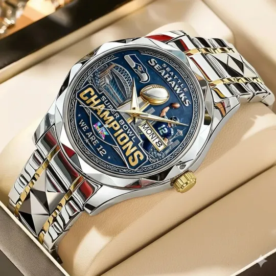 Discover Personalized Seattle Football Seahawkss Team Men Alloy Luxury Quartz Watch Gift