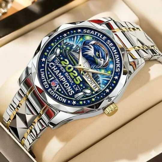 Discover Personalized Seattle Football Seahawkss Team Men Alloy Luxury Quartz Watch Gift
