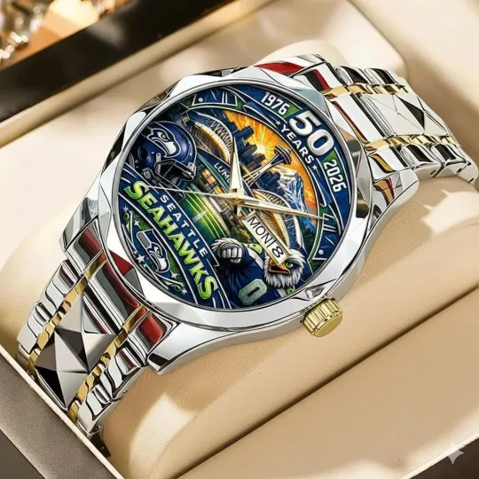 Discover Personalized Seattle Football Seahawkss Team Men Alloy Luxury Quartz Watch Gift