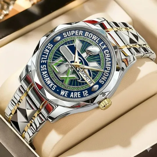 Discover Personalized Seattle Football Seahawkss Team Men Alloy Luxury Quartz Watch Gift