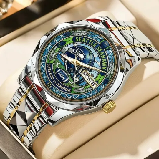Discover Personalized Seattle Football Seahawkss Team Men Alloy Luxury Quartz Watch Gift