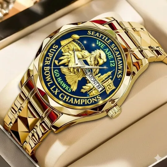Discover Personalized Seattle Football Seahawkss Team Men Alloy Luxury Quartz Watch Gift