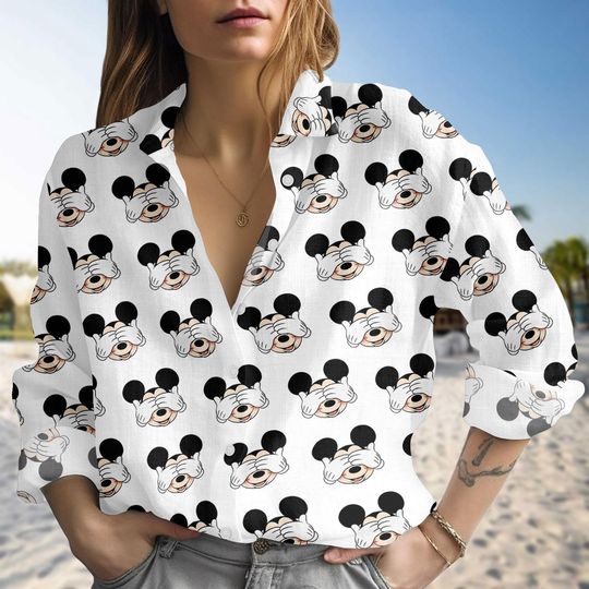 Discover Disney Mickey Mouse Icon Casual Shirt, Cute Mouse Women Blouse Shirt, Disneyland Trip Shirt, Disney World Trip Shirt, Gift For Her