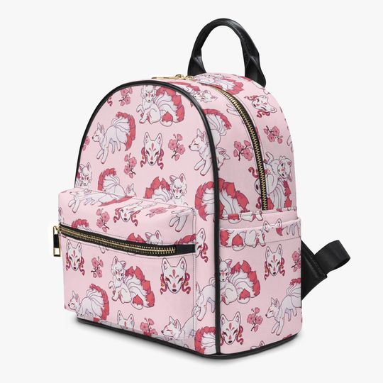 Discover Pink Kitsune Fox Mini Backpack Anime Chibi Art