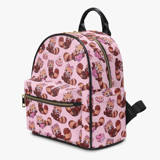 Discover Cute Chibi Red Panda Mini Backpack Kawaii Pink Animal Purse
