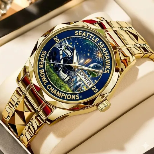 Discover Seattle Football Seahawkss Team Men Alloy Luxury Quartz Watch Gift