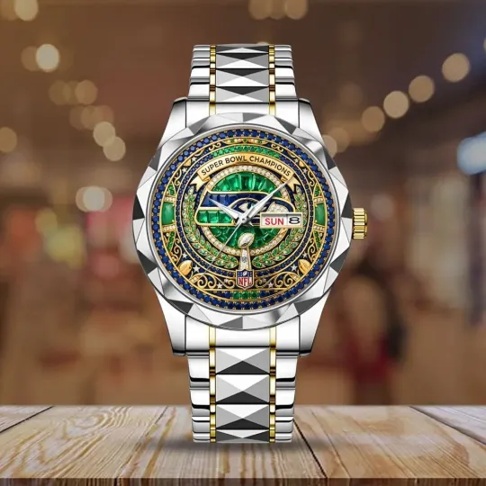 Discover Seattle Football Seahawkss Team Men Alloy Luxury Quartz Watch Gift