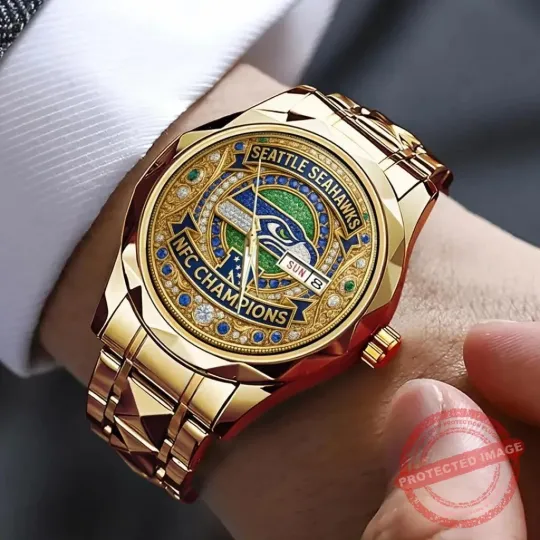 Discover Seattle Football Seahawkss Team Men Alloy Luxury Quartz Watch Gift