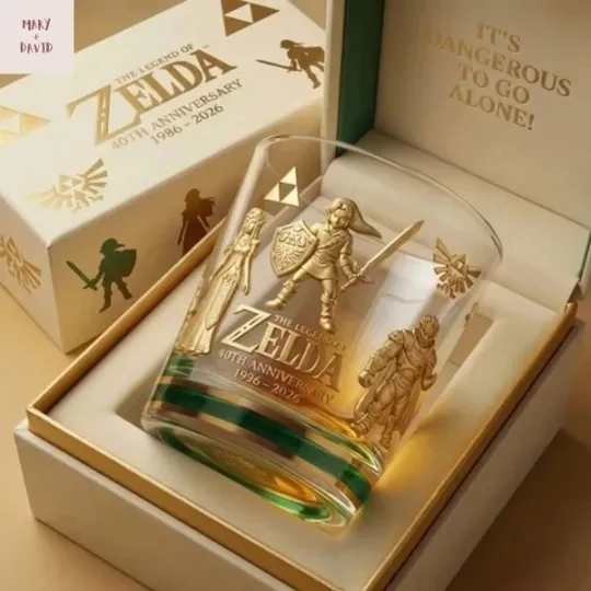 Discover The Legend Of Zelda 40th Anniversary 2026 Whiskey Glass