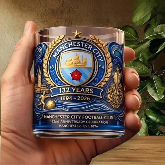 Discover Manchester 1894 - 2026 132 Years Celebration Whiskey Glass