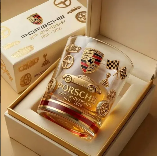 Discover Pors.che 95th Anniversary 1931 2026 Whiskey Glass