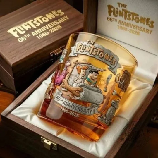 Discover The Flintstones 66Th Anniversary Whiskey Glass