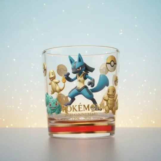 Lucario PKM 30Th Anniversary Whiskey Glass